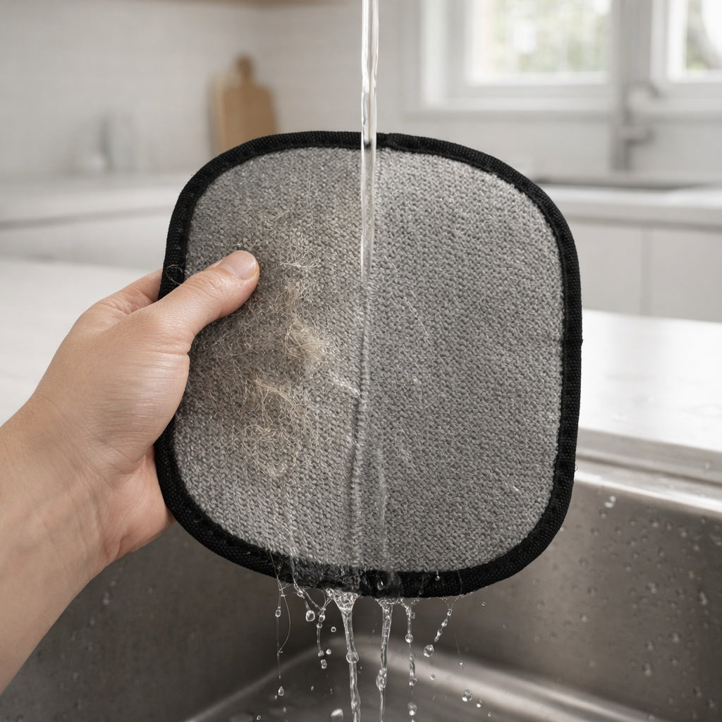 Gant anti-poils lavable réutilisable rinçage eau